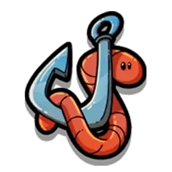 En mask på en krok logo